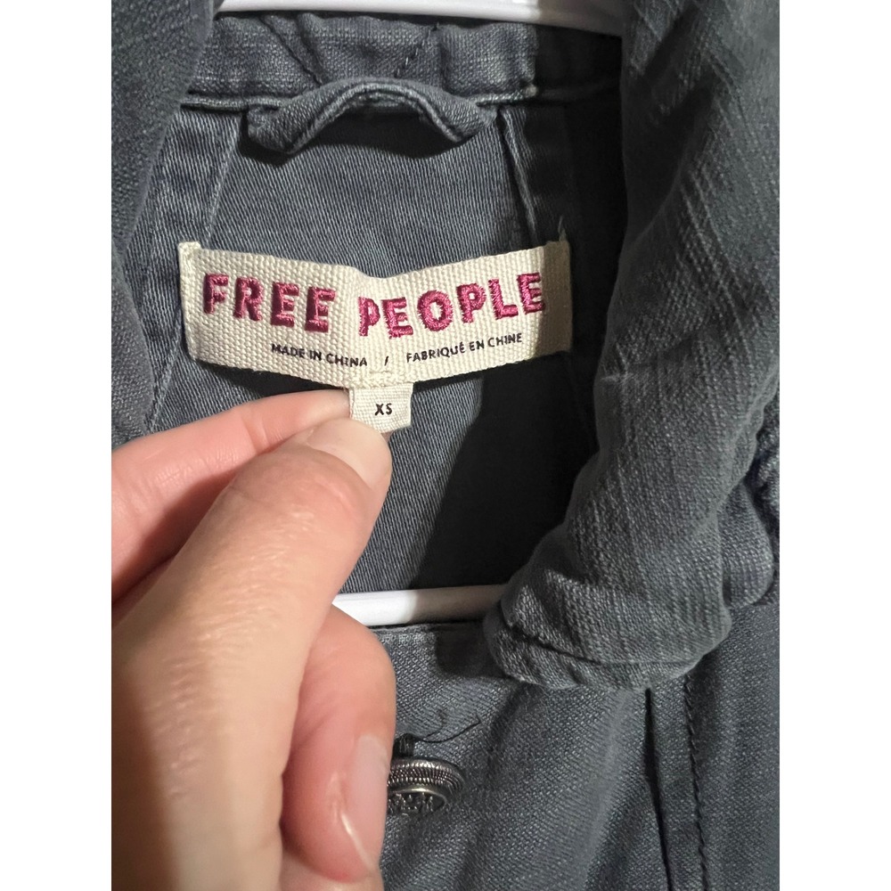 Free People Not Your Brother's Surplus Utility Jacket Charcoal Gray Womens XS - Picture 3 of 15